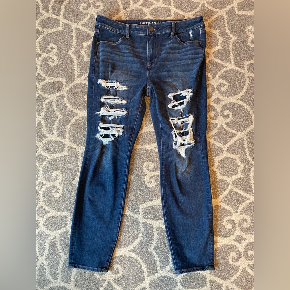 American Eagle Outfitters Blue Distressed Jeans